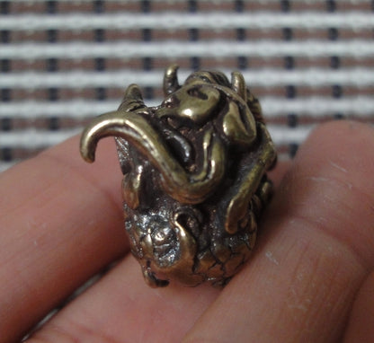 Vintage Solid Brass Dream Devourer Pendant Beast Statue Keyring