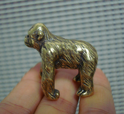 Vintage Brass Strength Gorilla Figurine Ornament