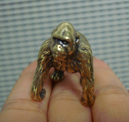 Vintage Brass Strength Gorilla Figurine Ornament