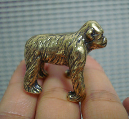 Vintage Brass Strength Gorilla Figurine Ornament