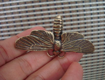 Solid Brass Dragonfly Sculpture Vintage Style Statue for Garden Home Decor