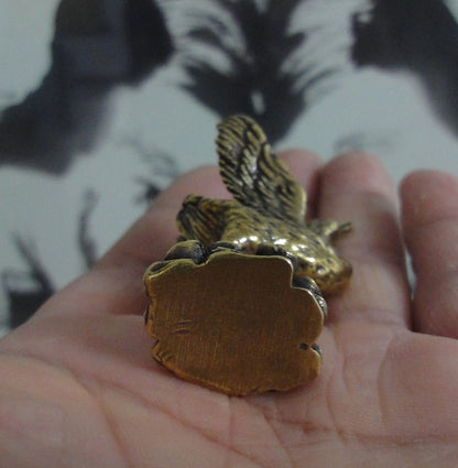 Solid Brass Flying Crane Bird Figurine Vintage Style Statue for Home Decor