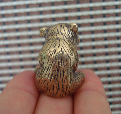 Vintage Style Brass Bear Cub Figurine: Home Decor Statue