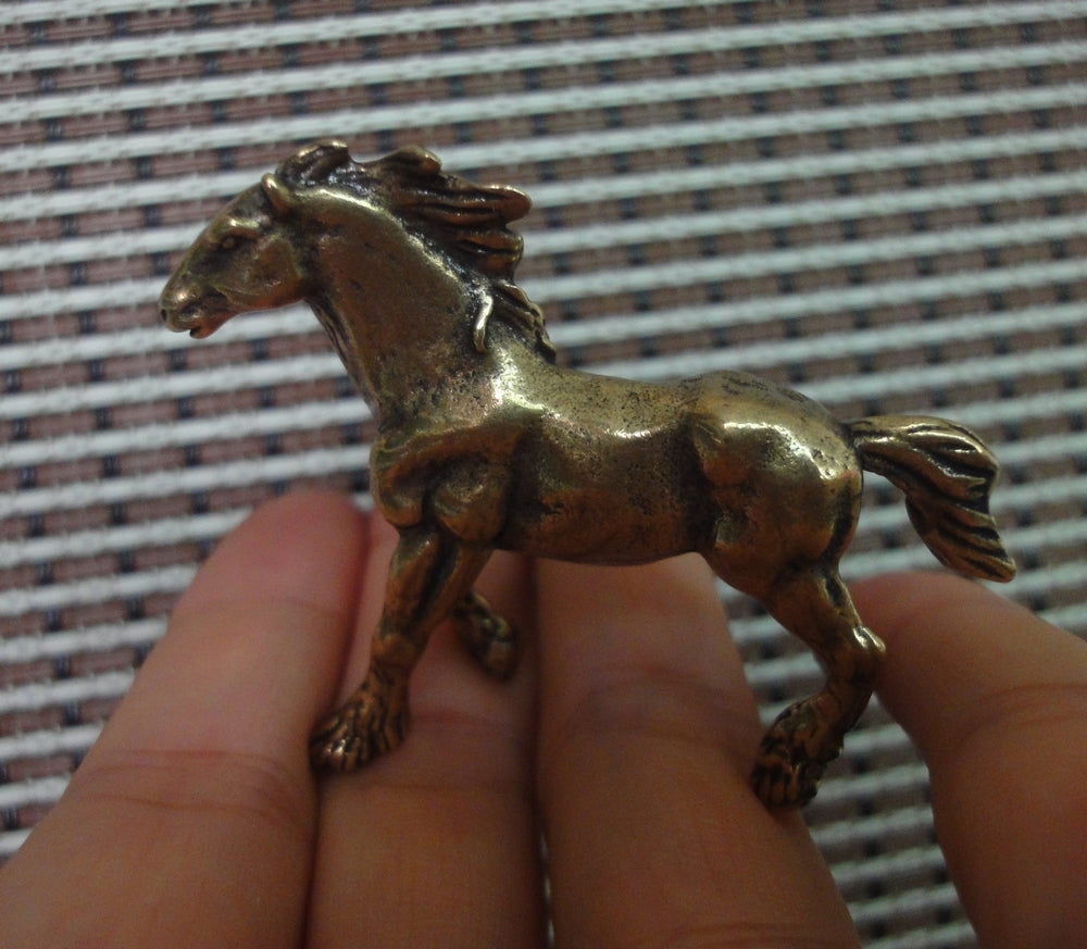 Solid Brass Copper Strong Horse Figurine Vintage Style Statue for Home Decor