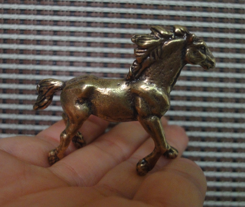 Solid Brass Copper Strong Horse Figurine Vintage Style Statue for Home Decor