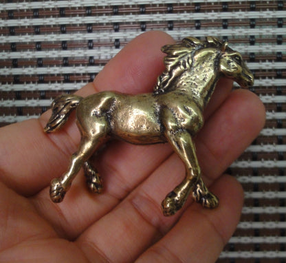 Solid Brass Copper Strong Horse Figurine Vintage Style Statue for Home Decor