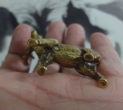 Vintage Style Solid Brass Deer Statue: Home Decor Sculpture