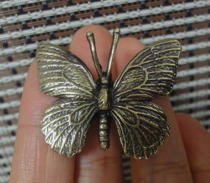 Vintage Style Mini Brass Butterfly Figurine Garden Decor