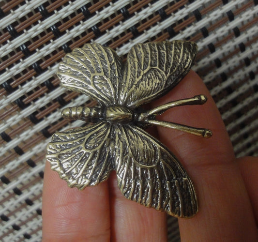 Vintage Style Mini Brass Butterfly Figurine Garden Decor