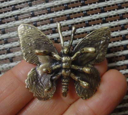 Vintage Style Mini Brass Butterfly Figurine Garden Decor