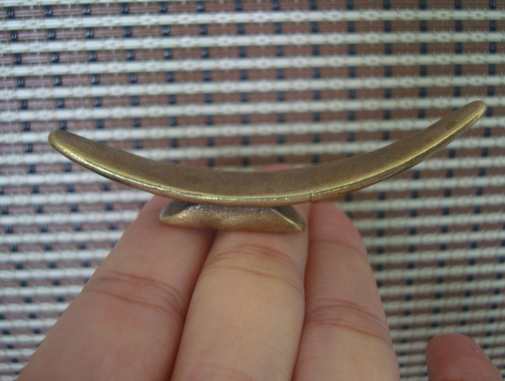 Solid Brass Chopsticks Holder Pen Rest Stand Vintage Style Simple Arc Shape