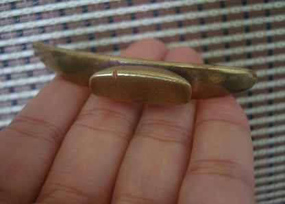 Solid Brass Chopsticks Holder Pen Rest Stand Vintage Style Simple Arc Shape