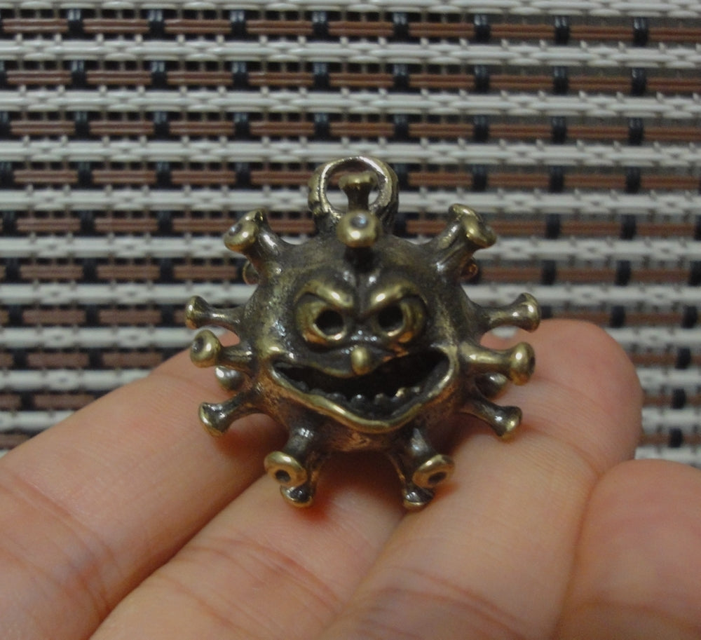 Vintage Style Solid Brass Virus Statue Pendant Special Gifts for Him