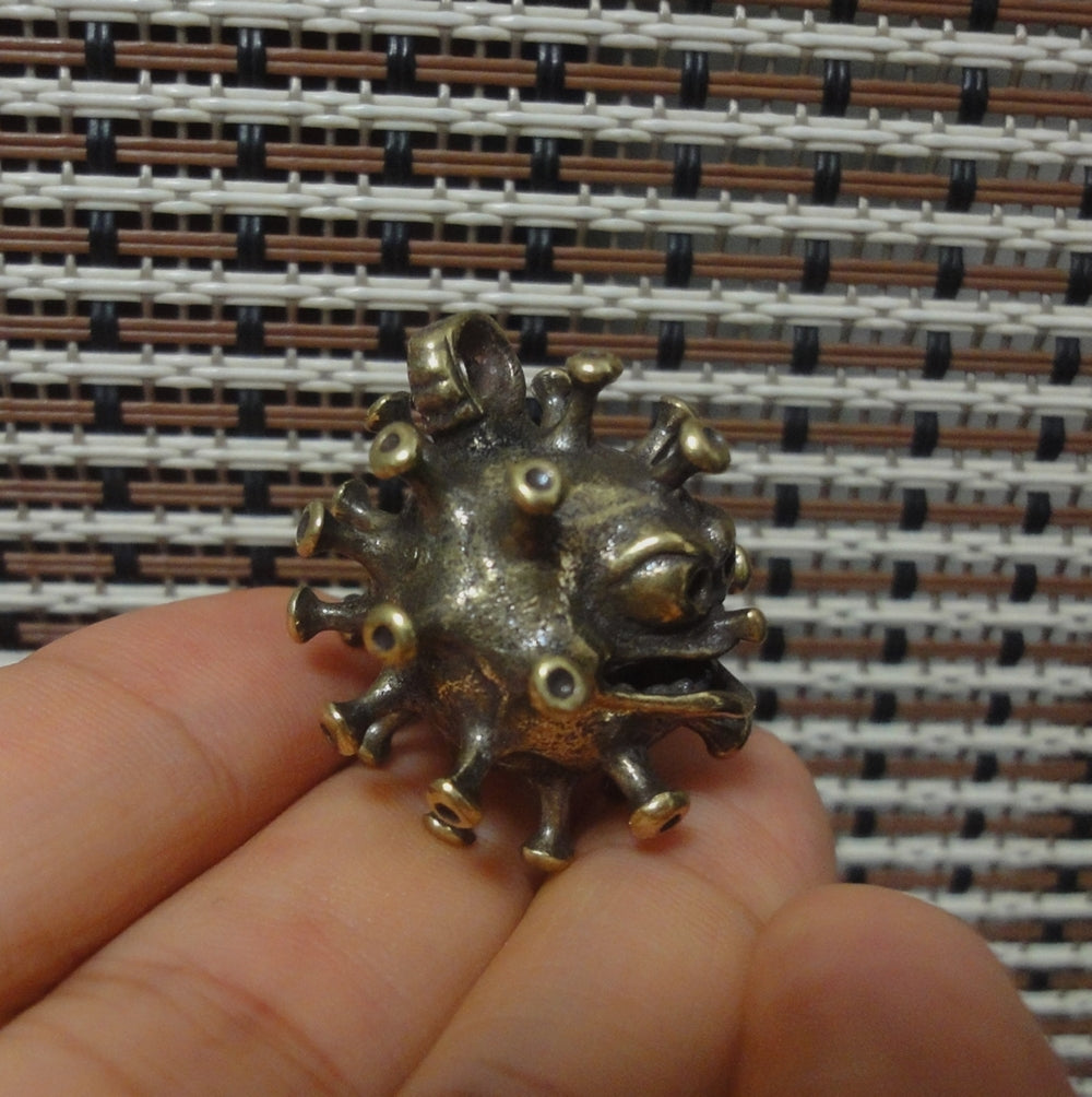 Vintage Style Solid Brass Virus Statue Pendant Special Gifts for Him