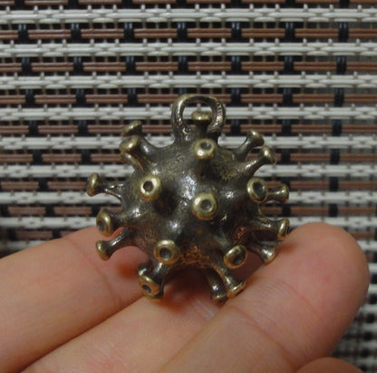 Vintage Style Solid Brass Virus Statue Pendant Special Gifts for Him