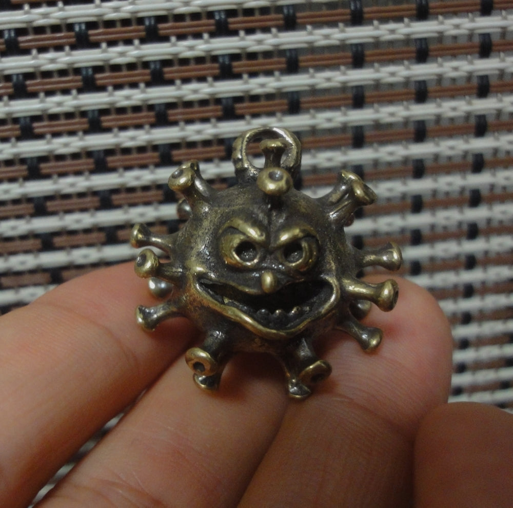 Vintage Style Solid Brass Virus Statue Pendant Special Gifts for Him