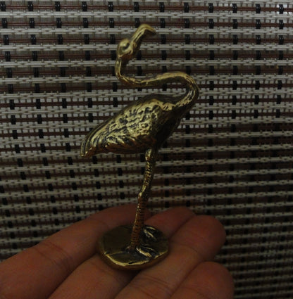 Vintage Style Solid Brass Copper Flamingo Bird Statue for Home Decor