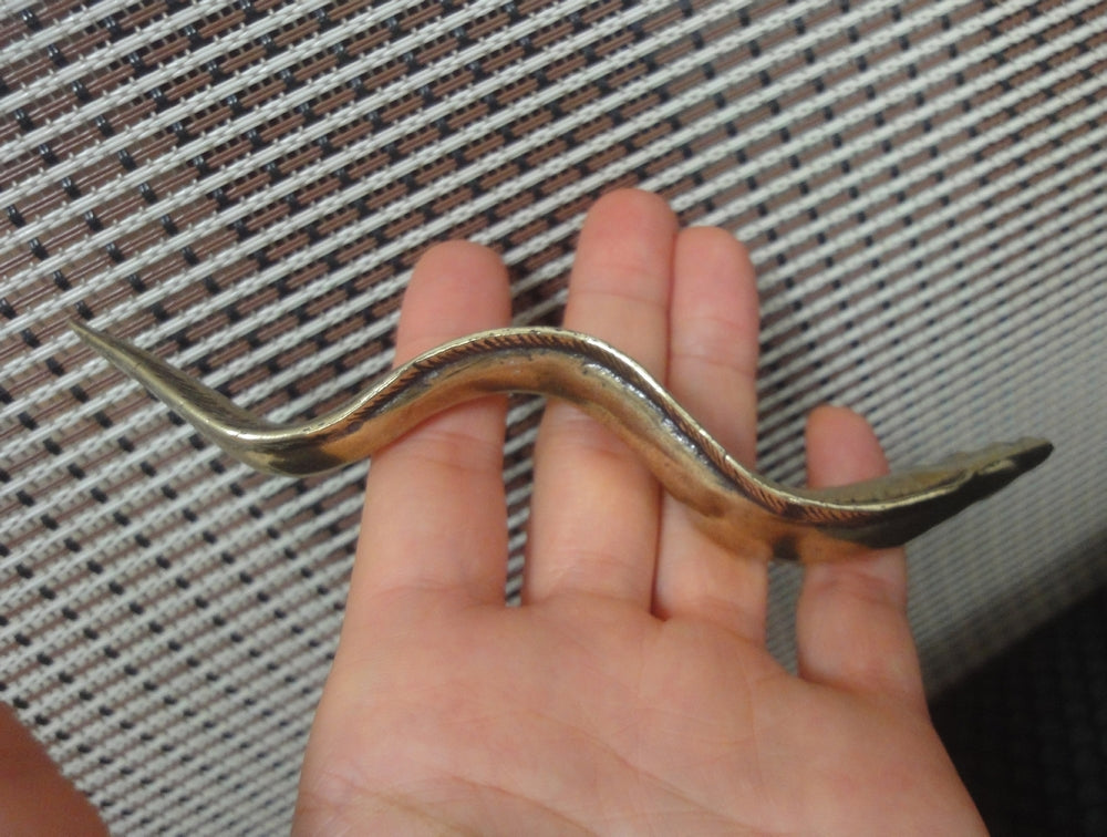 Solid Brass Long Eel Fish Figurine Statue Vintage Style for Garden Home Decor