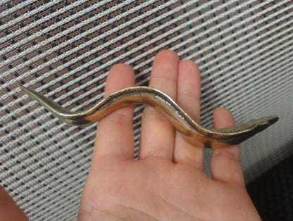 Solid Brass Long Eel Fish Figurine Statue Vintage Style for Garden Home Decor