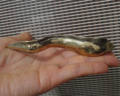 Solid Brass Long Eel Fish Figurine Statue Vintage Style for Garden Home Decor