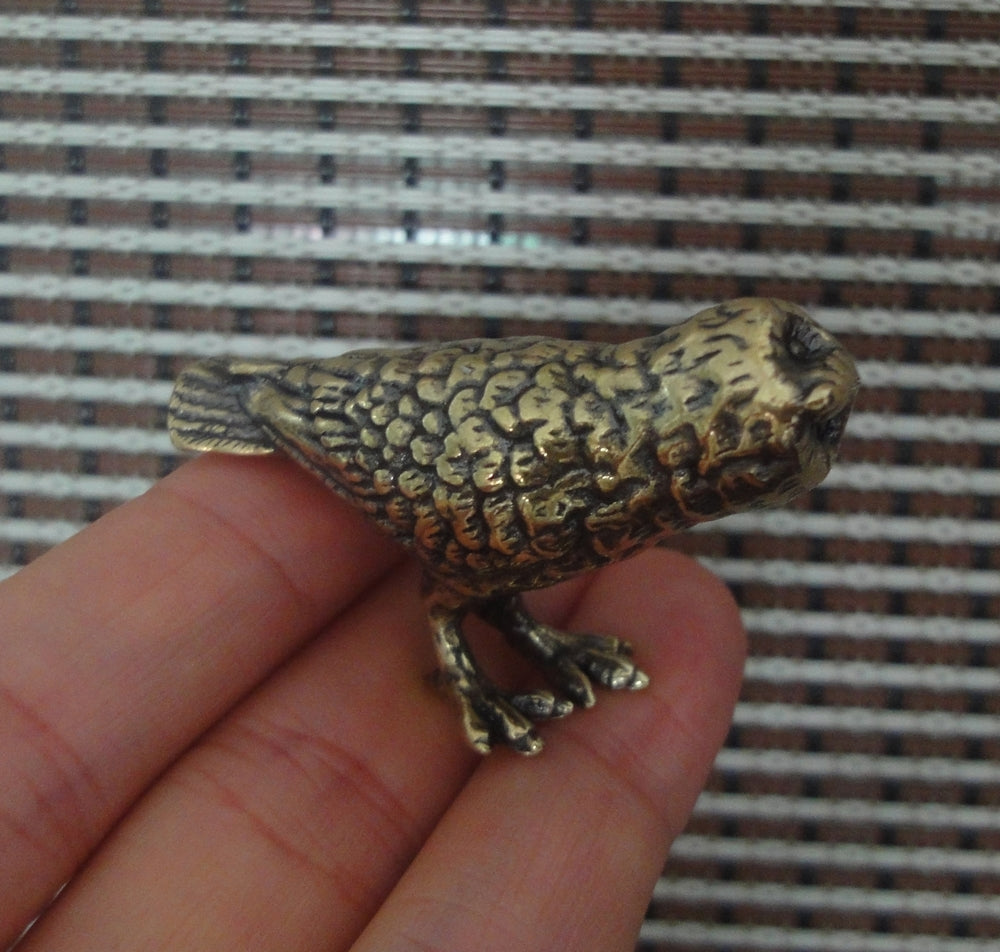 Vintage Style Solid Brass Owl Animal Bird Statue for Home Garden Decor