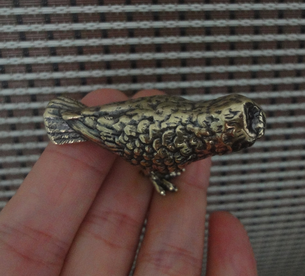 Vintage Style Solid Brass Owl Animal Bird Statue for Home Garden Decor