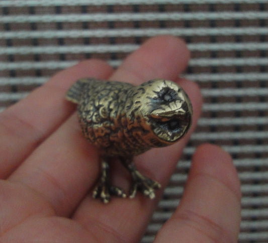 Vintage Style Solid Brass Owl Animal Bird Statue for Home Garden Decor