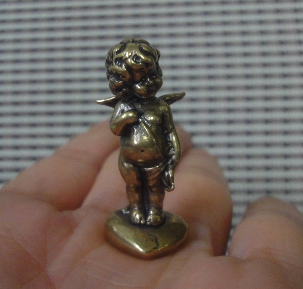 Vintage Brass Romantic Cherub Figurine Ornament