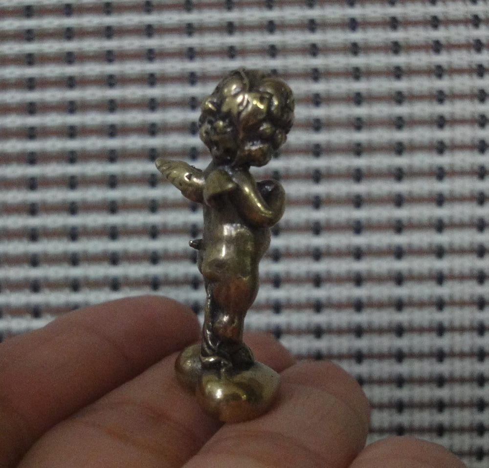 Vintage Brass Romantic Cherub Figurine Ornament