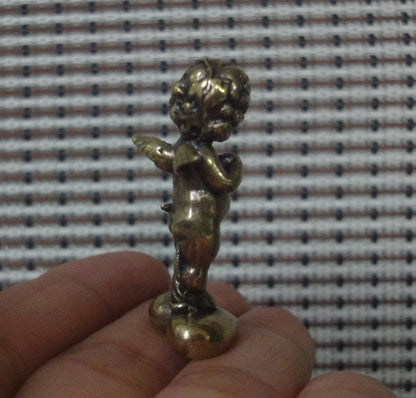 Vintage Brass Romantic Cherub Figurine Ornament