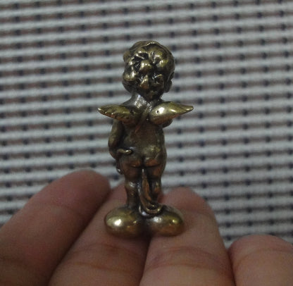 Vintage Brass Romantic Cherub Figurine Ornament
