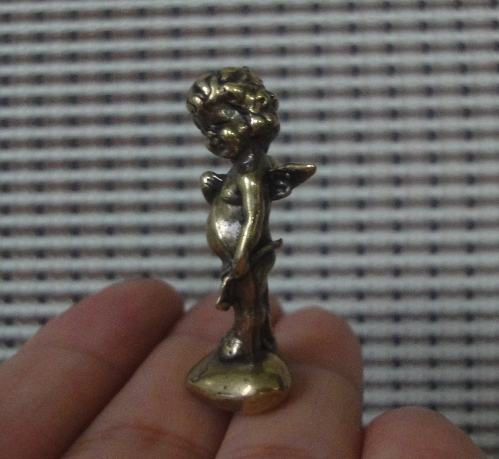 Vintage Brass Romantic Cherub Figurine Ornament
