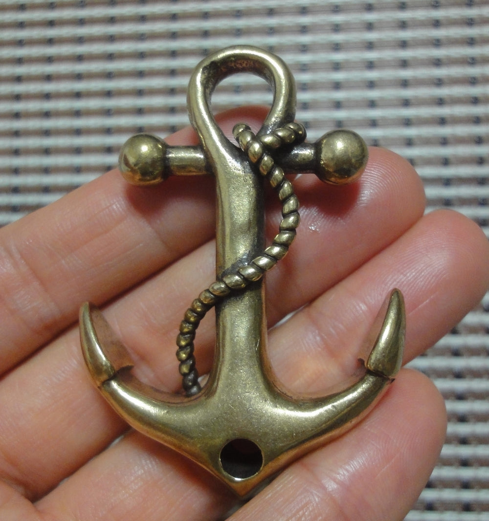 Solid Brass Ship Anchor Charm Pendant for Keychaings and Bags Decor
