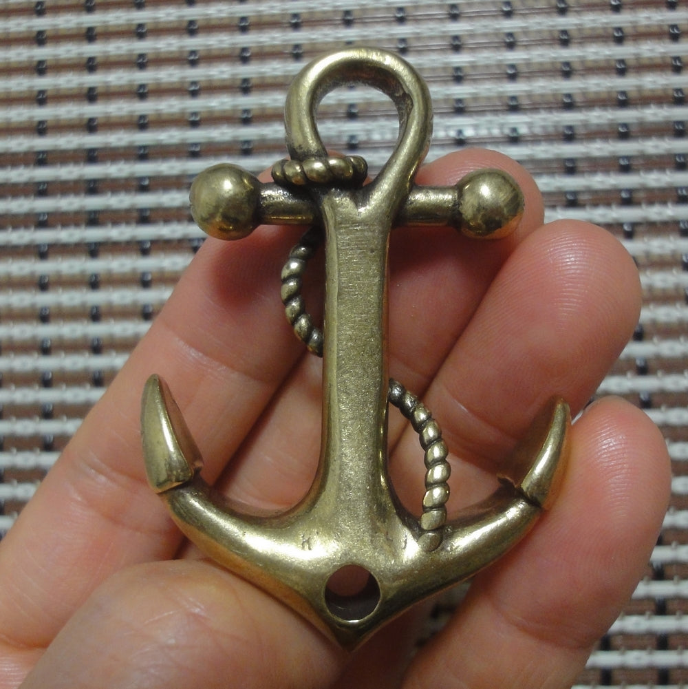 Solid Brass Ship Anchor Charm Pendant for Keychaings and Bags Decor