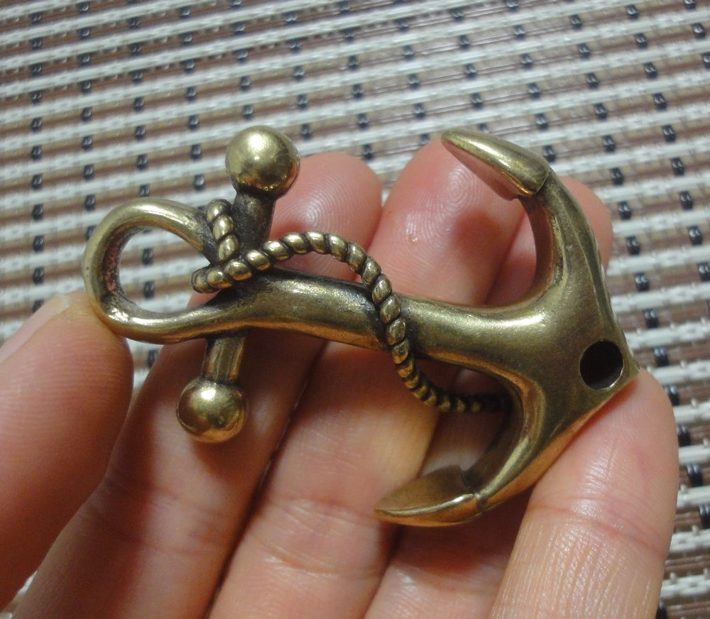 Solid Brass Ship Anchor Charm Pendant for Keychaings and Bags Decor