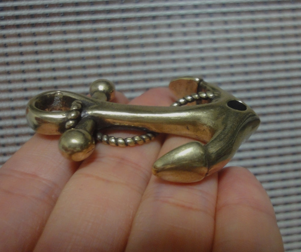 Solid Brass Ship Anchor Charm Pendant for Keychaings and Bags Decor