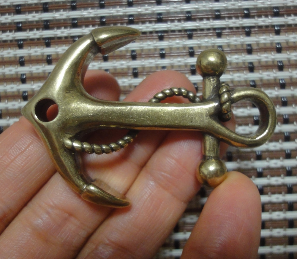 Solid Brass Ship Anchor Charm Pendant for Keychaings and Bags Decor