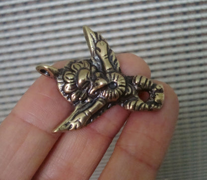 Solid Brass Roc Ancient Bird Figurine Pendant Vintage Style Statue