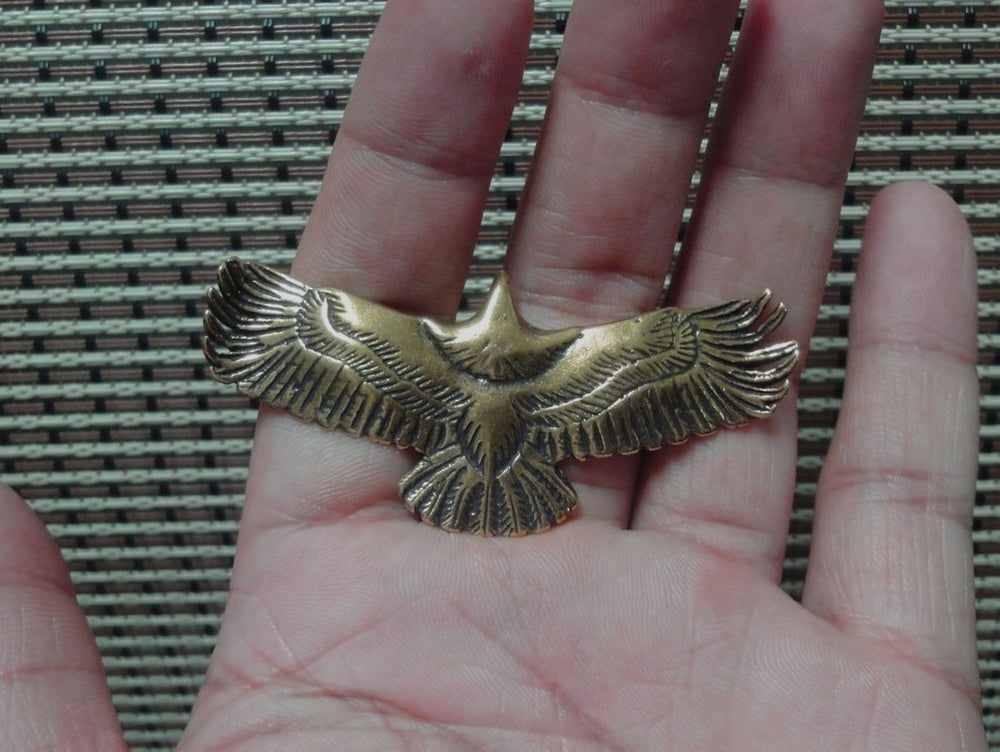 Solid Brass Spread Wings Eagle Bird Statue for Home Decor