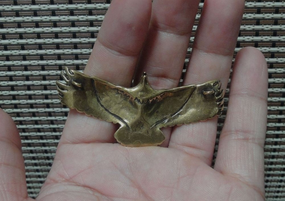 Solid Brass Spread Wings Eagle Bird Statue for Home Decor