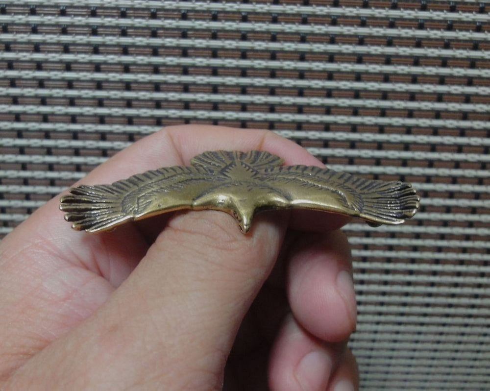 Solid Brass Spread Wings Eagle Bird Statue for Home Decor