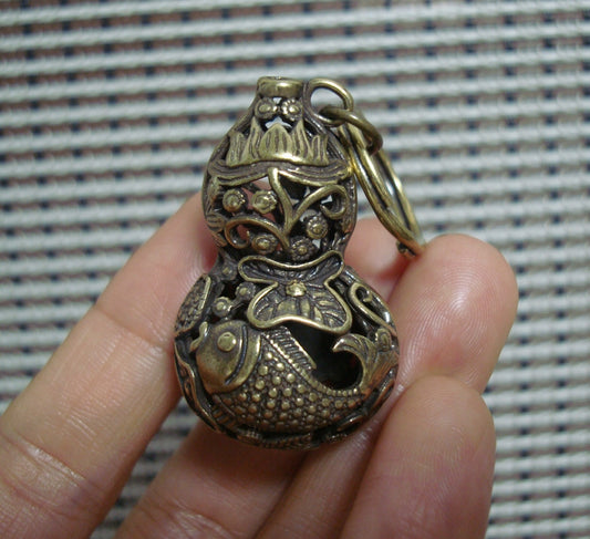 Vintage Style Brass Lucky Gourd Bags Pendant