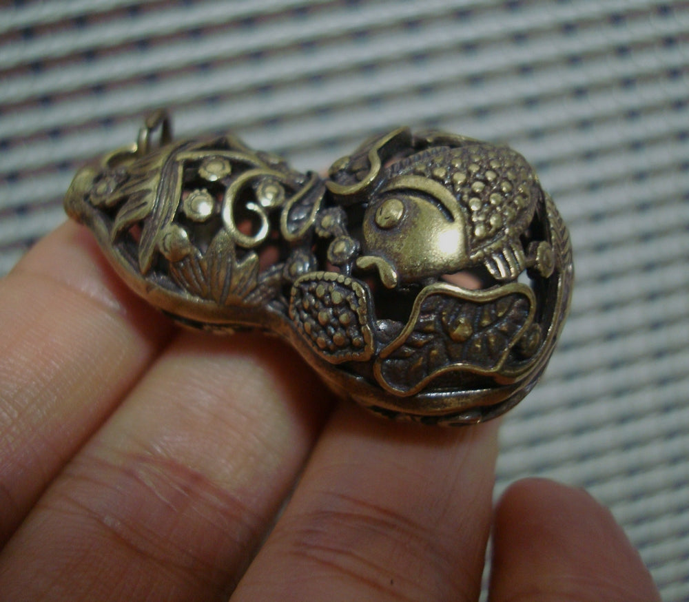 Vintage Style Brass Lucky Gourd Bags Pendant
