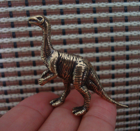 Brass Prehistoric Brachiosaurus Figurine Vintage Style Ornament