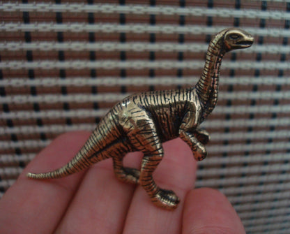 Brass Prehistoric Brachiosaurus Figurine Vintage Style Ornament