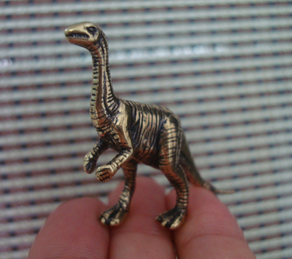 Brass Prehistoric Brachiosaurus Figurine Vintage Style Ornament