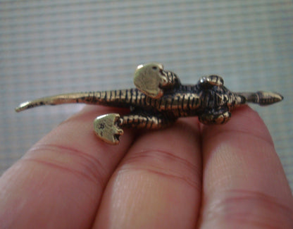 Brass Prehistoric Brachiosaurus Figurine Vintage Style Ornament