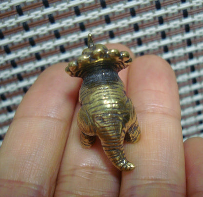 Vintage Brass Prehistoric Triceratops Figurine Ornament
