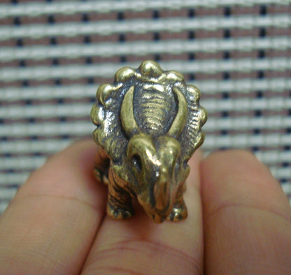 Vintage Brass Prehistoric Triceratops Figurine Ornament