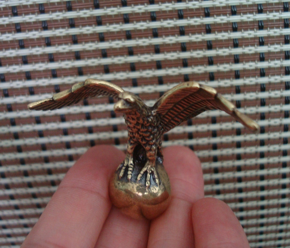 Solid Brass Eagle Holding Balll Figurine Bird Vintage Style Statue for Home Decor